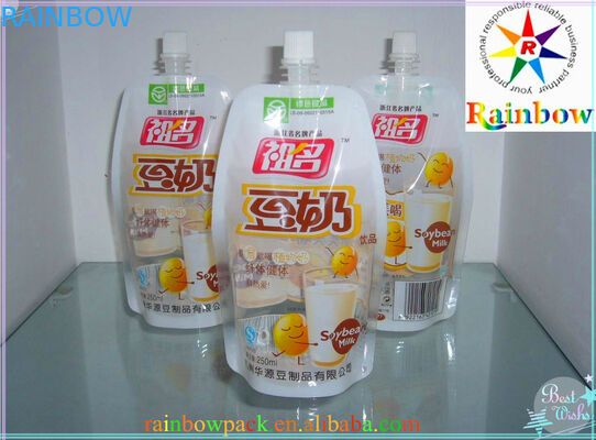 Colorful Printing Stand Up Spout Pouch Packaging For Milk And Orange Juice