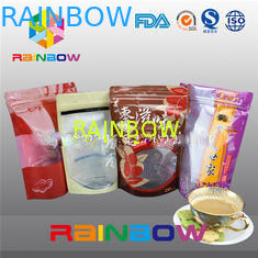 Kraft Paper Snack Bag Packaging For Beef Jerky With Zipper , Food Grade Foil Pouch