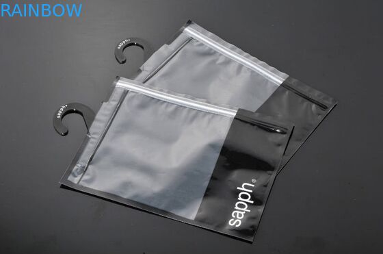 Attractive Poly Bag Packaging Slider Zipper And Hanger For Cotton Socks