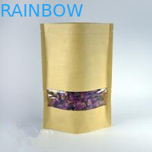 150 Gram Capacity Customized Paper Bags Zipper With Transparent Window