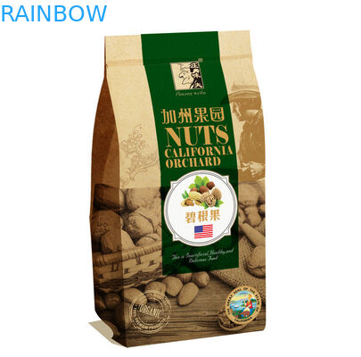 Brown Customized Paper Bags , 150 Gram Snack Kraft Paper Lolly Bags