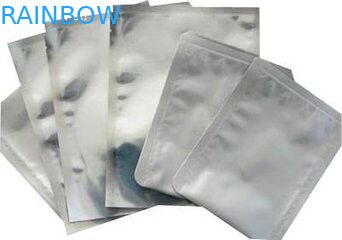 Three Side Seal Foil Pouch Packaging , Silver Food Grade Packaging Bag
