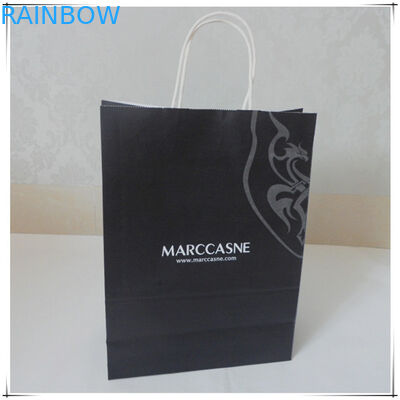 100 Gram Kraft Paper Shopping Bag Black / White Handle 30 x 15 x 38cm