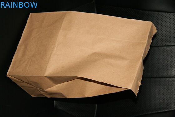 Brown Logo Printed Customized Paper Bags , Take Away Stand Up Bag