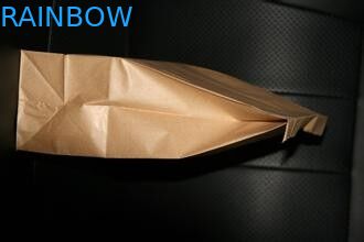 Brown Logo Printed Customized Paper Bags , Take Away Stand Up Bag