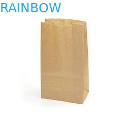 Brown Logo Printed Customized Paper Bags , Take Away Stand Up Bag