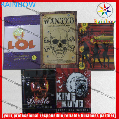4g / 10g Custom Herbal Incense Packaging Bags Colorful Printing With k