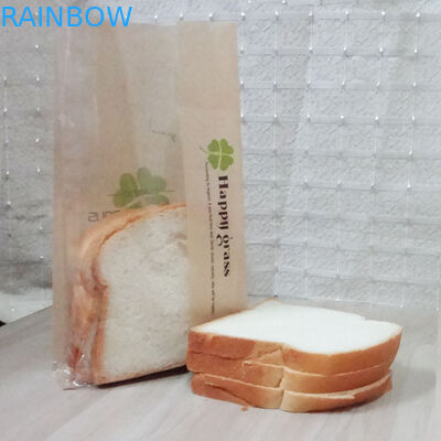 Stand Up Packing Food Customized Kraft Paper Bags Clear Window For Bread