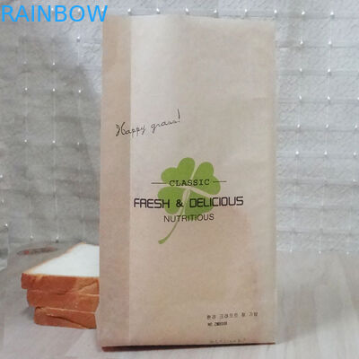 Food Grade Custom Kraft Paper Bag Packaging Stand Up For Bread / Cake