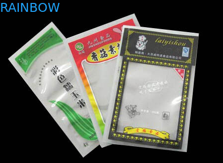 Colored Printed Food Vacuum Seal Bags With Clear Front And Bottom Gusset