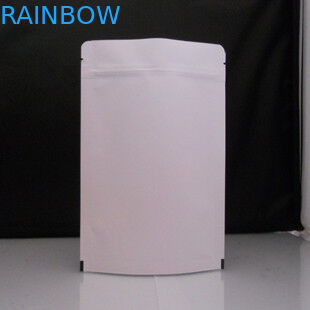 Grain / Coffee Packaging Customized Paper Bags Resealable White