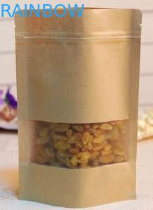 Recycled Customized Paper Bags , Stand Up Kraft Paper Packaging Bag