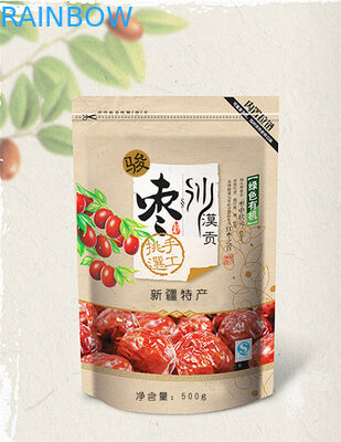 Custom Printing Foil Pouch Packaging With Zipper And Bottom Gusset For Rice Packaging