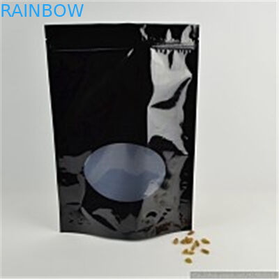 Zipper Aluminum Foil Pouch , Clear Window Walnut / Snack Packaging Bags