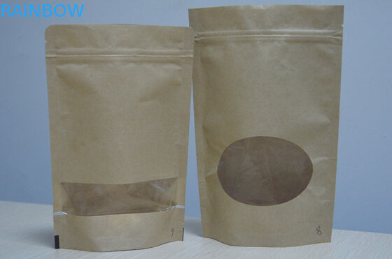 Eco-friendly Customized Paper Bags With Resealable Zipper And Window