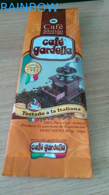 Custom Printed Plastic Pouches Packaging , Zipper Coffee Bean Packaging