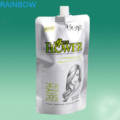 Silver Stand Up Spout Pouch Packaging Foil Recyclable for Hair Care
