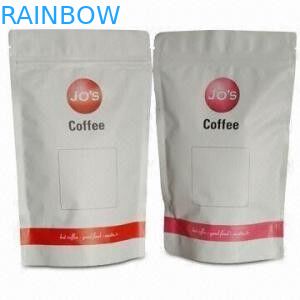 Stand Up Custom Plastic Pouches Packaging , Zipper Coffee Packaging Bag