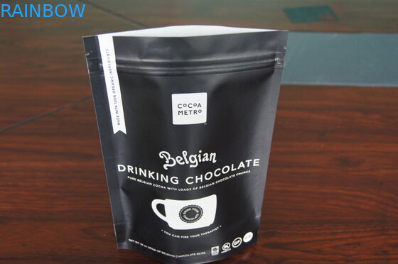 Coffee / Tea Packaging Aluminum Foil Bags Stand Up Custom Printing