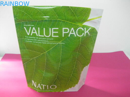 Recycled Laminated Green Stand Up Pouch Bag k for Facial Cream