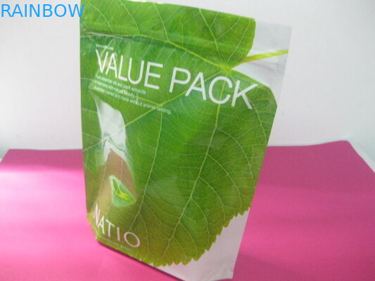 Recycled Laminated Green Stand Up Pouch Bag k for Facial Cream