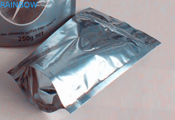 Coffe / Tea Moistureproof Stand Up Pouch Bag Plastic Golden Oval Window