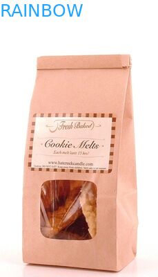 Pink Customized Kraft Paper Bags Clear Window And Tin Tie For Food