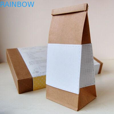 Yellow Plain Kraft Custom Made Paper Bags , Gusset Side Zipper Snack Packaging Bags