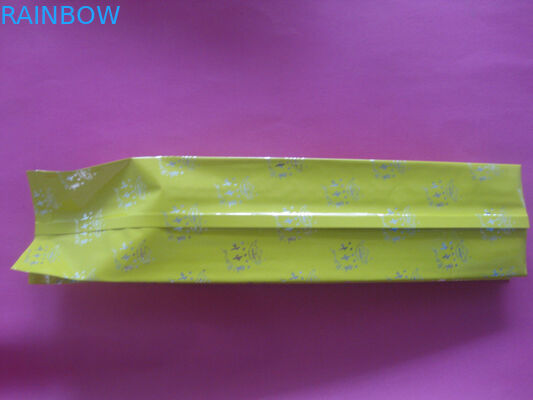 Side Gusset Yellow Coffee Bean Packaging Aluminum Foil Heat Seal