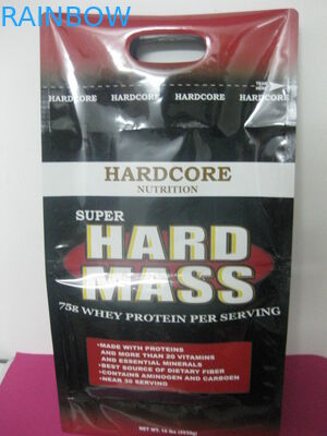 Printed Side Gusset Plastic Pouches Packaging , Punch Hole Coffee Bean Packaging