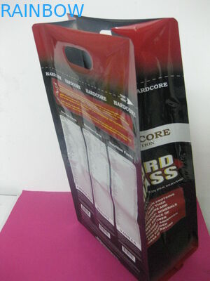 Printed Side Gusset Plastic Pouches Packaging , Punch Hole Coffee Bean Packaging