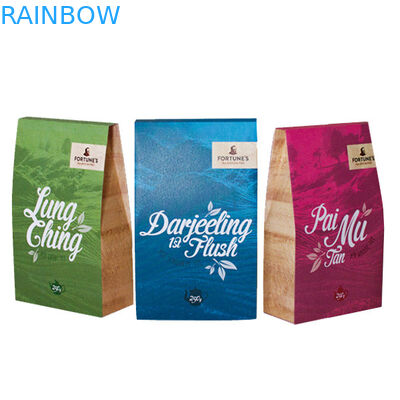 Eco-friendly Zipper Tea Packaging Bag Matte Finish Square Bottom Printing