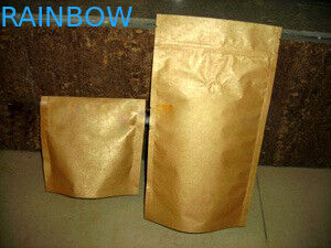 k Laminated  Aluminum Foil Full PrintingPlastic Bag Gold Stand Up Matte Finish