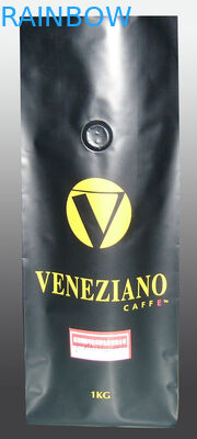 Silvery Vacuum Seal Tea Bags Packaging Matte Finish Stand Up With Degassing Valve