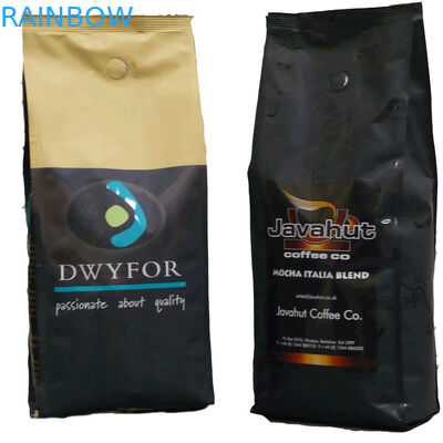 Matte Finish Square Bottom Aluminum Foil Bags With Valve / Zipper