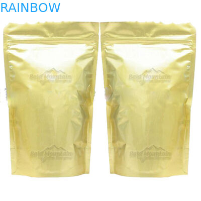 Full Printed Glossy Tea Packaging Pouches Zipper Light Gold Stand Up