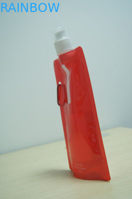 Bright Red Plastic Stand Up Pouch with Metal Hook Drink Packaging/stand up pouch for juice/baby food stand up pouch