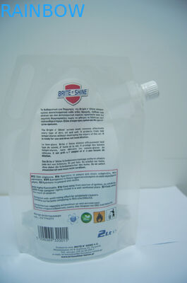 2 Litre Transparent Plastic Stand Up Pouch Screen Wash Packaging/stand up spout bags for wash packaging