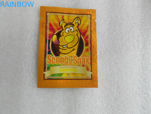 Glossy Herbal Incense Bag 10g Scooby Snax Hologram Yellow Potpourri