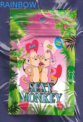 Zipper Round Hole Mini k Bags 3g Sexy Monkey Laminated Botanical Sachet