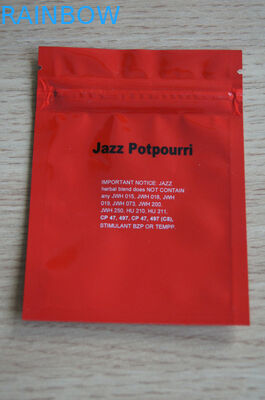 3g Red JAZZ Potpourri Herbal Incense Packaging with Zipper / Tear Notch