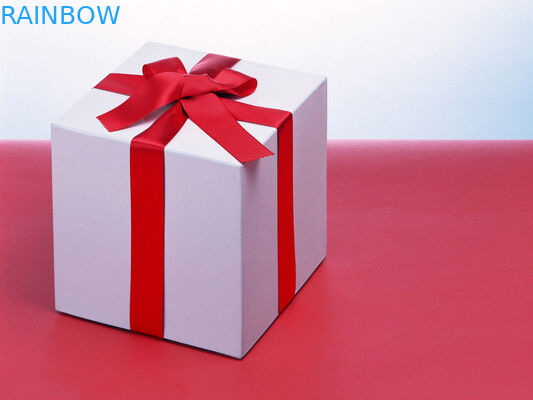 Cuboid Custom Gift Paper Boxes Gravure Printing With Silk Ribbon
