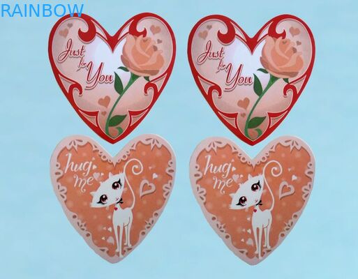Heart Shape Notebook Self Adhesive Sticker With Cartoon Patterns