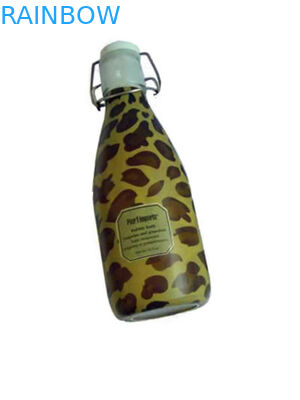 PET Brown Leopard Printed Shrink Sleeve Labels for Baby Drink Bottles