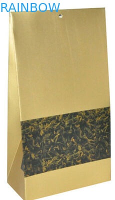 Custom Classic Kraft Paper Packaging For Tea Bags , Flat Bottom