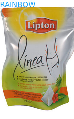 Graceful Curved Lipton PET / VMPET / PE Tea Packaging Bags Stand Up