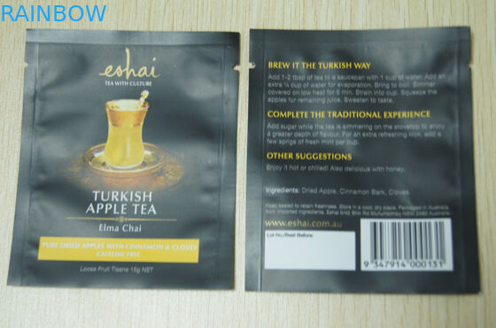 10g Small Packaging Tea Bags / Instant Matt Finish Tea Pouch In Black