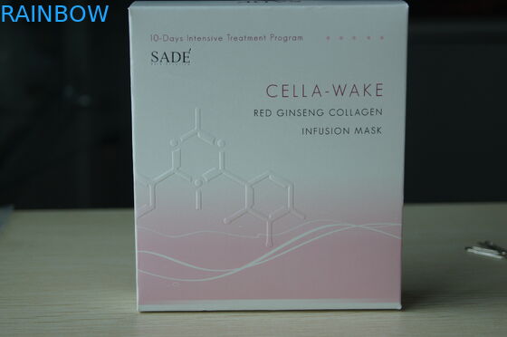 Pink Sade Paper Packaging Box White Card For Ginseng Collagen Cosmetic Mask