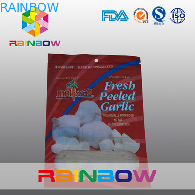 Fresh Peeled Garlic Plastic Pouches Packaging / Mylar Zipper Bag