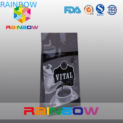Flat Bottom Vital Tea Packaging Bags / Economy Plastic Tea Packaging Pouches